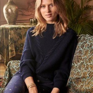 Sezane Zach Sweater - Wool, Navy Blue, Size S